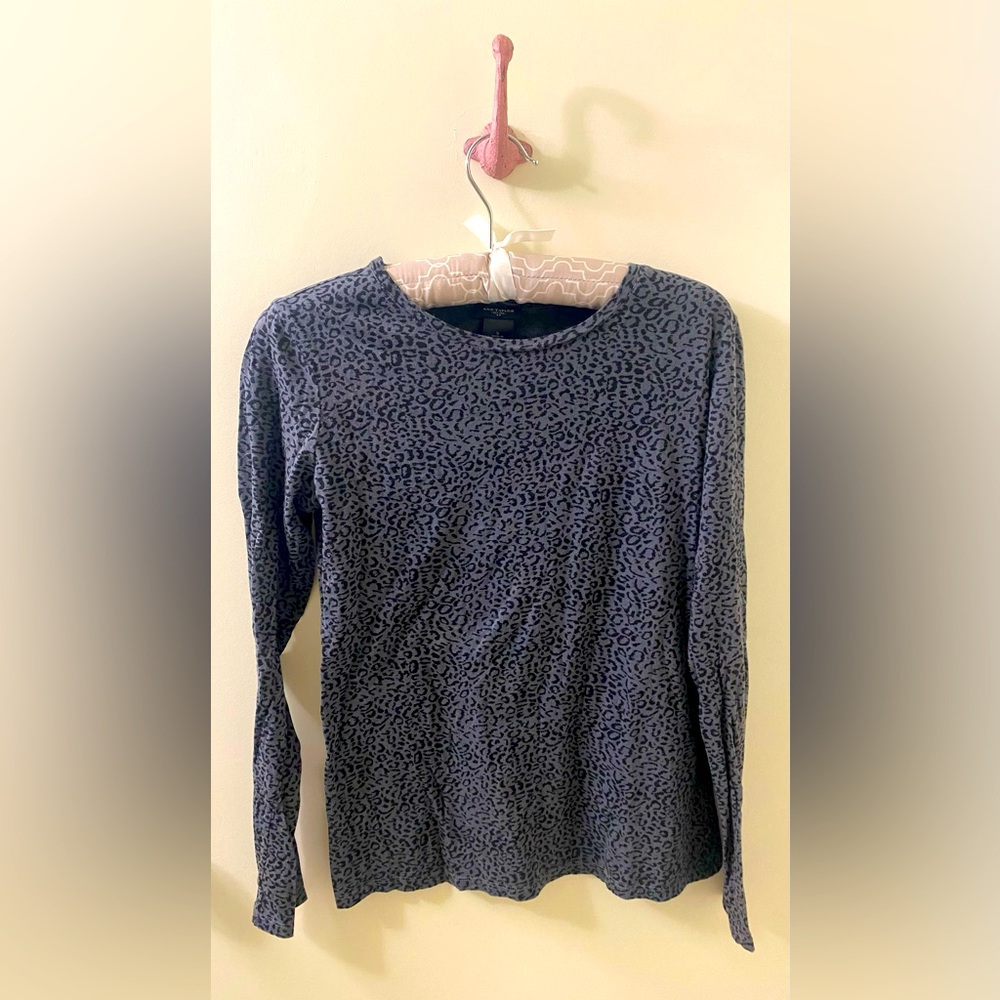 Anne Taylor Cheetah Print Long Sleeve Top